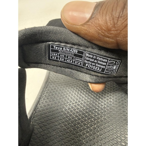 Teva Sandals Mens Size 9.5 Black Outdoor Adjustable Strap Walking 4289 - Picture 7 of 7